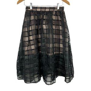 Do&Be Windowpane Plaid Midi Skirt Fit & Flare S